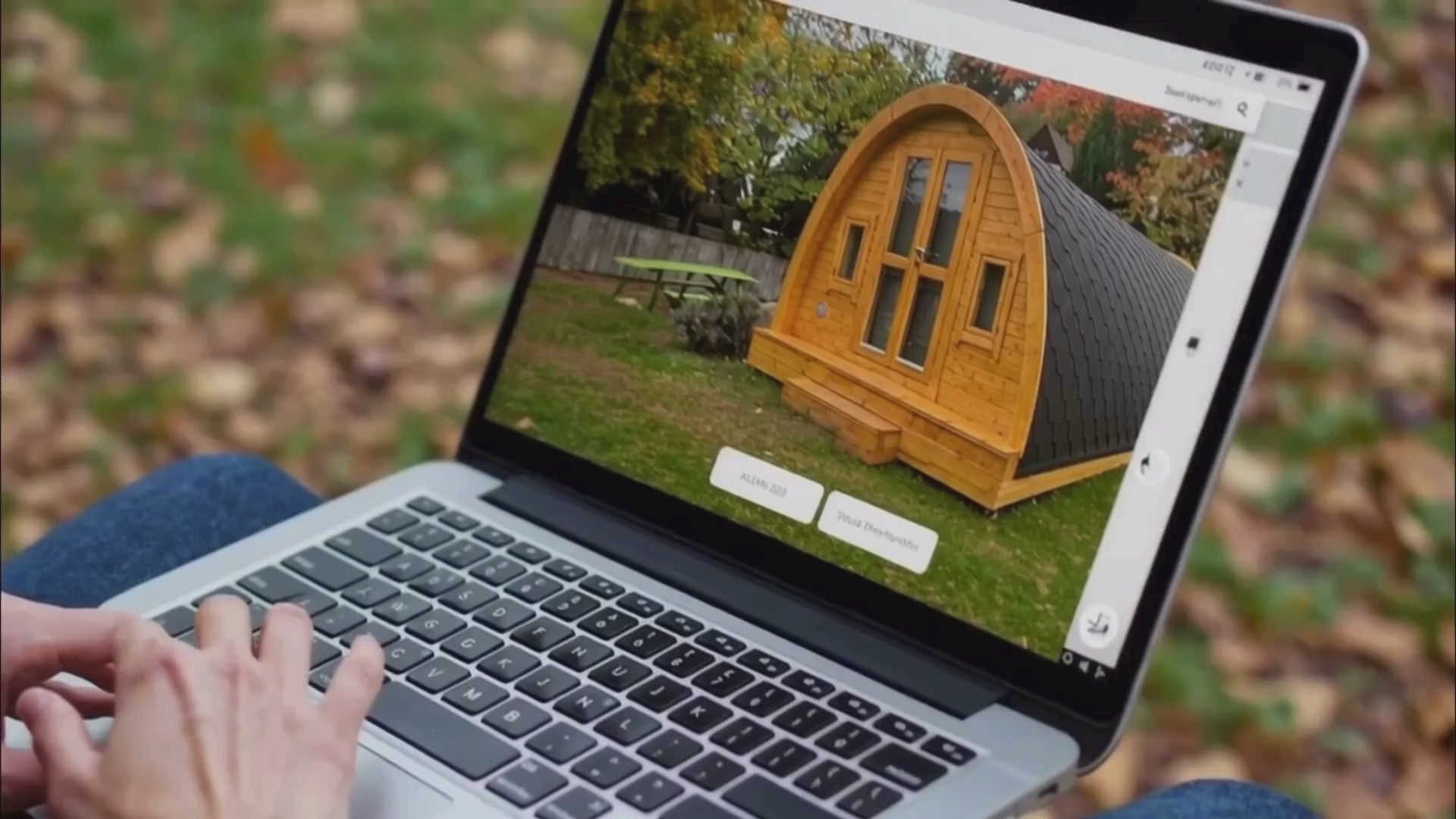 Video showing the luxury interior of a timber glamping pod with a curved, arched roof — featuring plush bedding, soft lighting, and warm natural wood finishes — representing the guest-ready stage of a glamping site before launching marketing and booking systems with Home Living Luxury.
