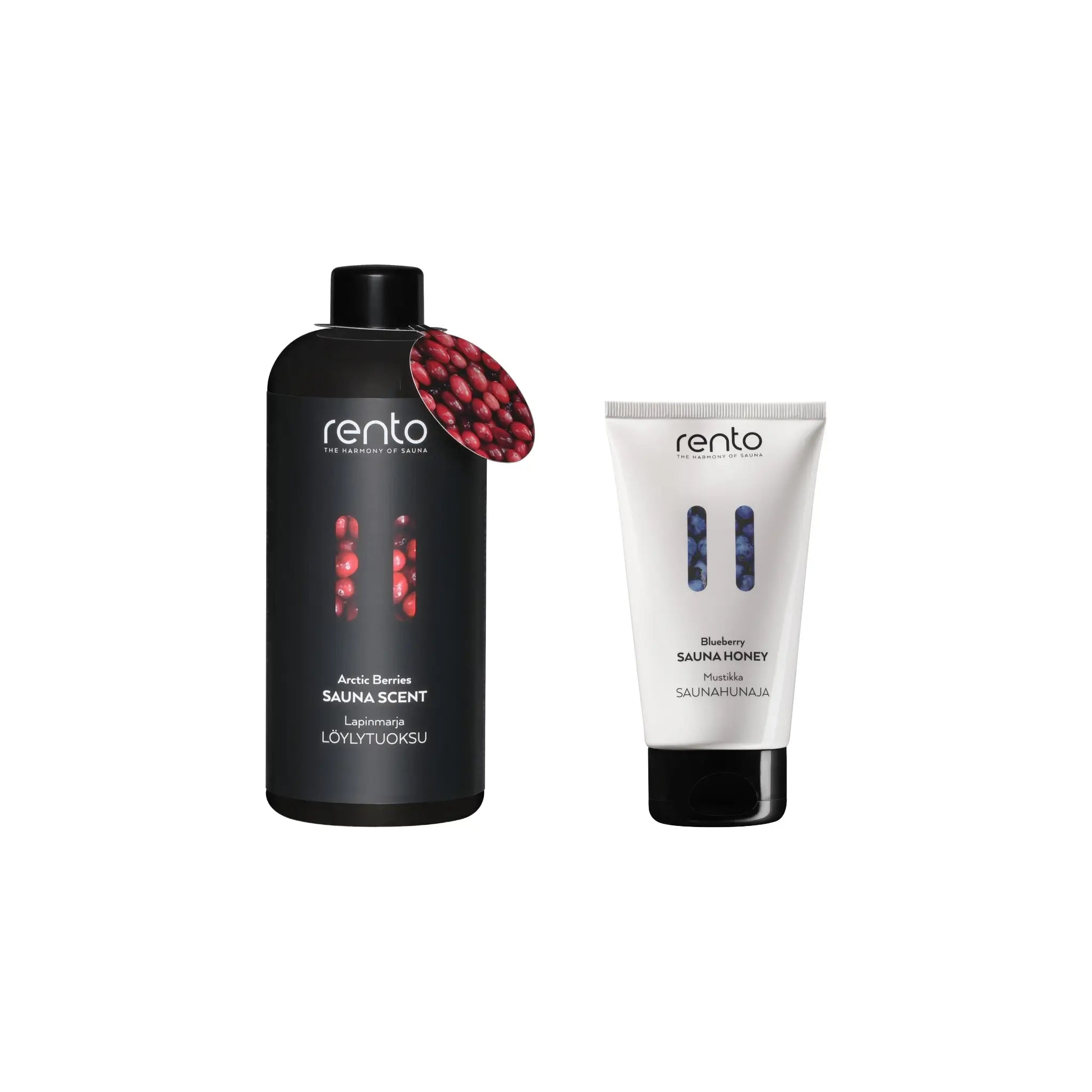 Rento Arctic Berries sauna scent with blueberry sauna honey for a gentle kids sauna treat bundle