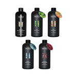 Rento Fresh Wellness sauna aroma collection with Water Lily, Birch, Citrus, Eucalyptus and Arctic Berries scents on a white background.
