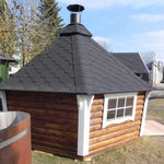 Back View of Compact Glamping Garden Cabin