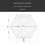 Technical Drawings of Two-Person Glamping Cabin