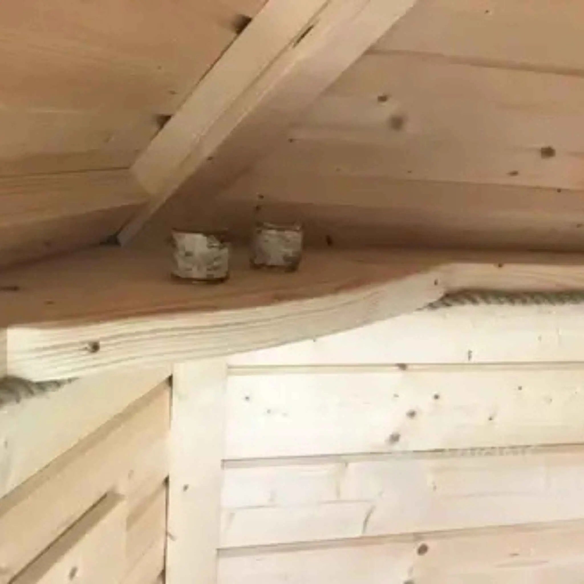 Slanted Roof with Overhang and Shelf Details