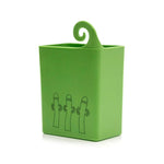 Green Hattifattener Mehujehu juice box holder with hanging handle for children