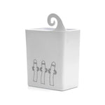 White Hattifattener Mehujehu juice box holder with playful character illustration