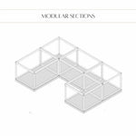 An L-shaped diagram illustrating modular sections of a building