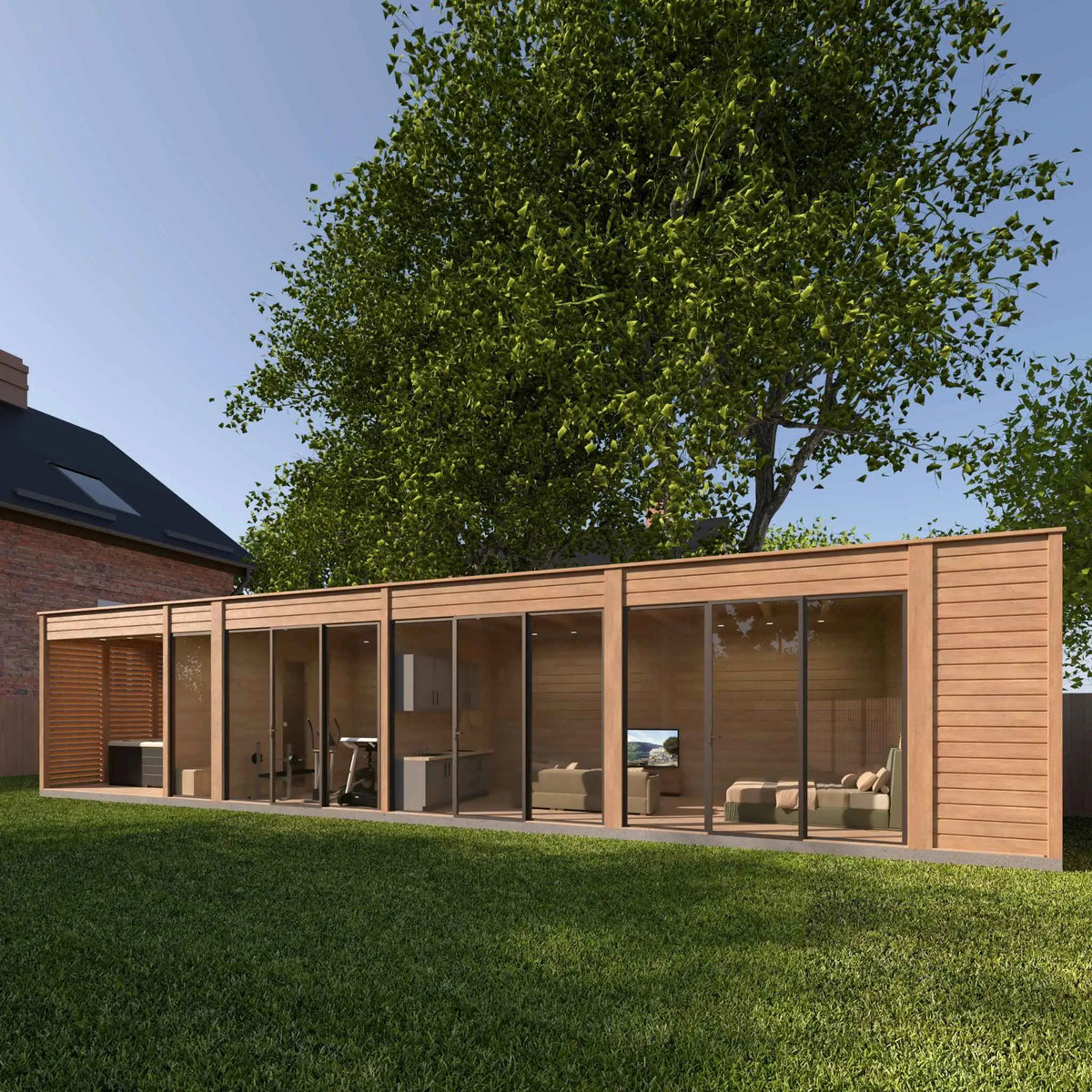 Off Site Modular Luxury 2 Person Modular Off-Grid Home with Gym, Sauna and Spa – GlampLaunch
