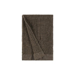Brown Rento Kenno hand towel 50 x 70cm folded with textured weave and chambray edging.