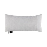 Grey white Rento Kenno sauna pillow with textured fabric and side panel on a white background