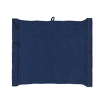 Dark blue Rento Kenno sauna seat cover with textured fabric and side trim on a white background