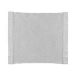Grey white Rento Kenno sauna seat cover with chambray edging on a white background