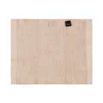 Beige Rento Kenno sauna seat cover with soft woven texture, chambray edging and hanging loop