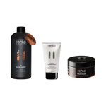 Rento sauna skincare ritual set with sauna scent, sauna honey and peat mask on a white background.