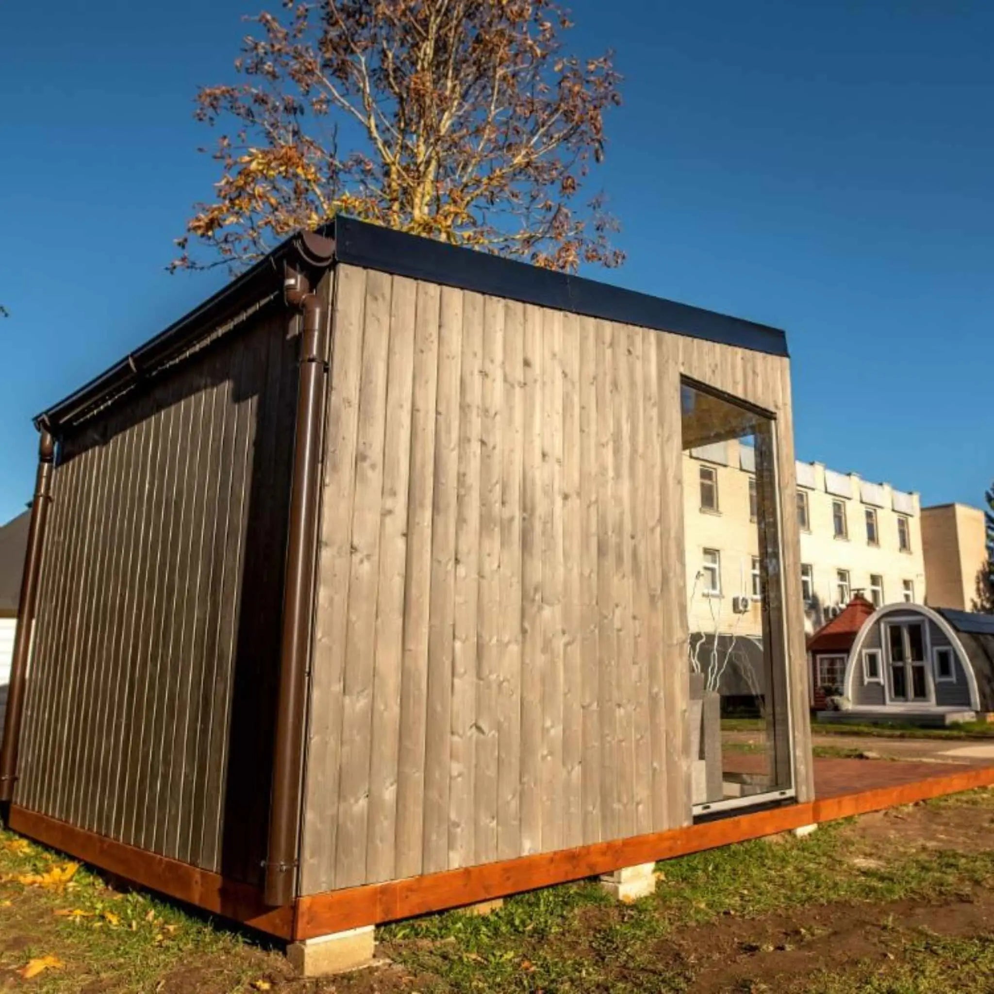 Back View of the Everyday Garden Cube with Rain Pipes
