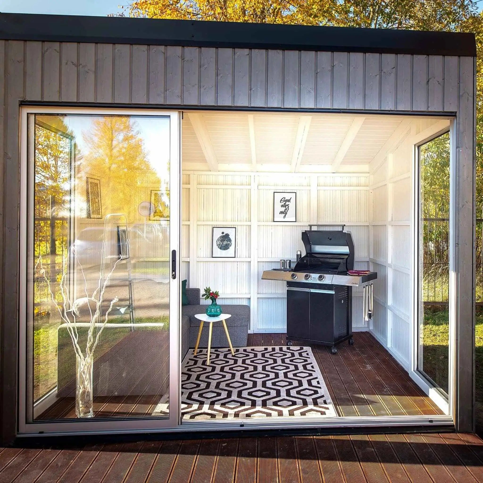 Front View of Garden Cube with Glass Doors