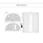 Architectural Dimensions Drawing of Dual Halfmoon 4 Person Glamping Pod