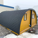 Rear View of Dual Halfmoon Pod Exterior with Utility Connections