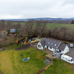 Aerial View of Dual Halfmoon Pod Installed at Countryside Glamping Site