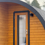 Entrance Door Detail on Dual Halfmoon Luxury Glamping Cabin