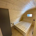Master Bedroom Interior with Double Bed Frame in Dual Halfmoon Pod