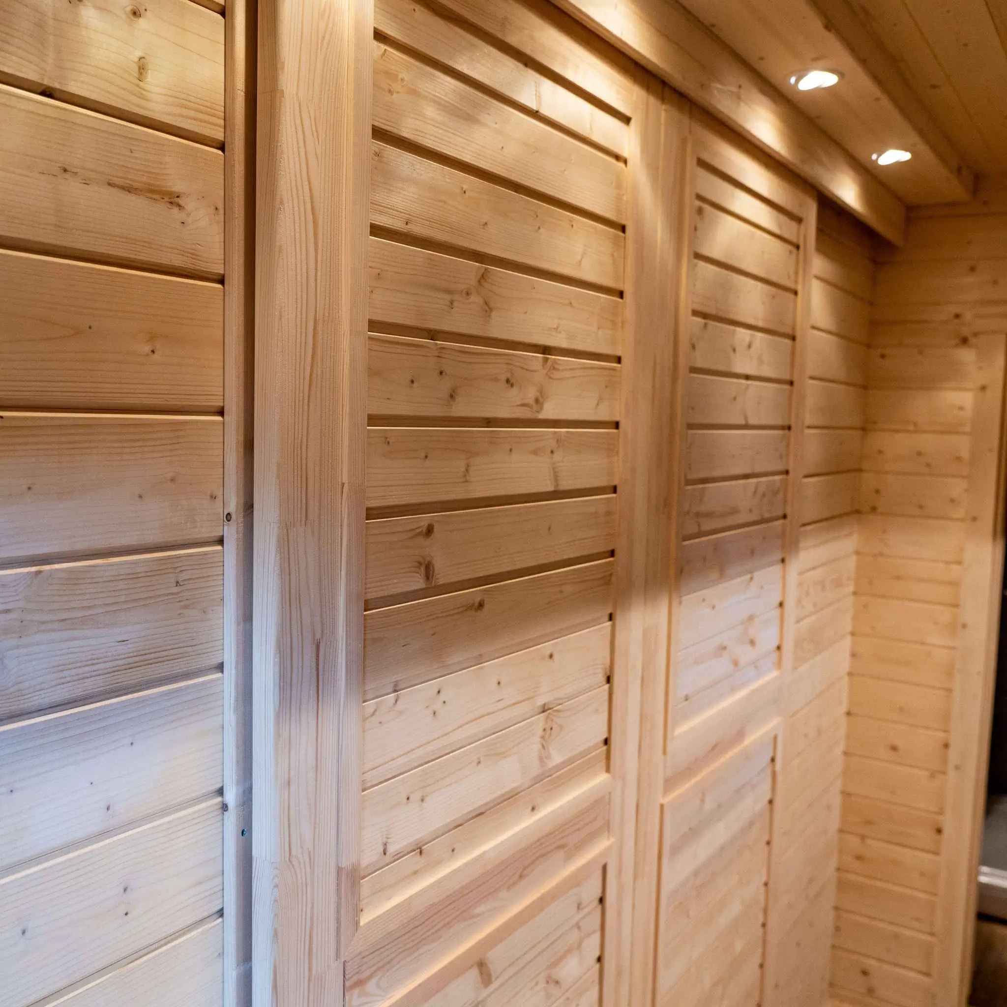 Closed bedroom doors Inside Dual Halfmoon Pod Bedroom