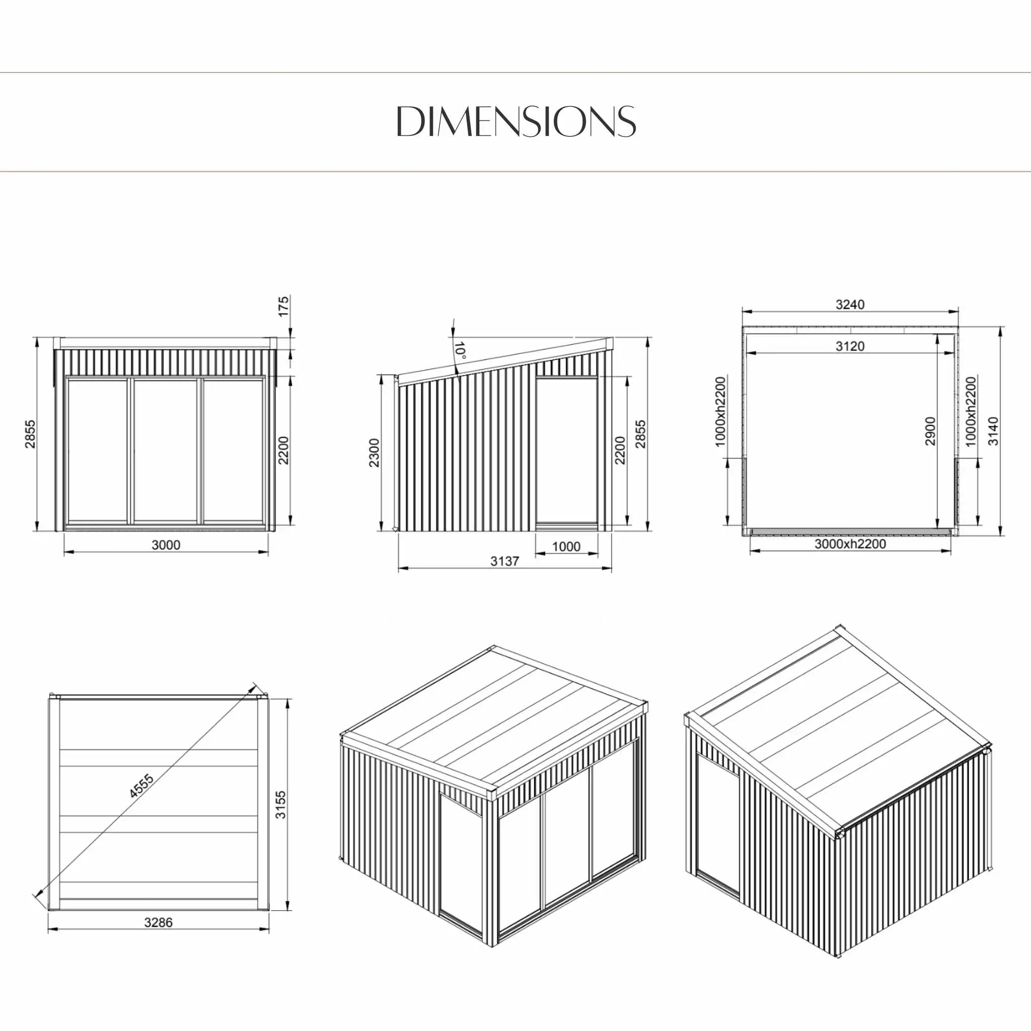 Detailed Cube Dimensions with Labeled Measurements