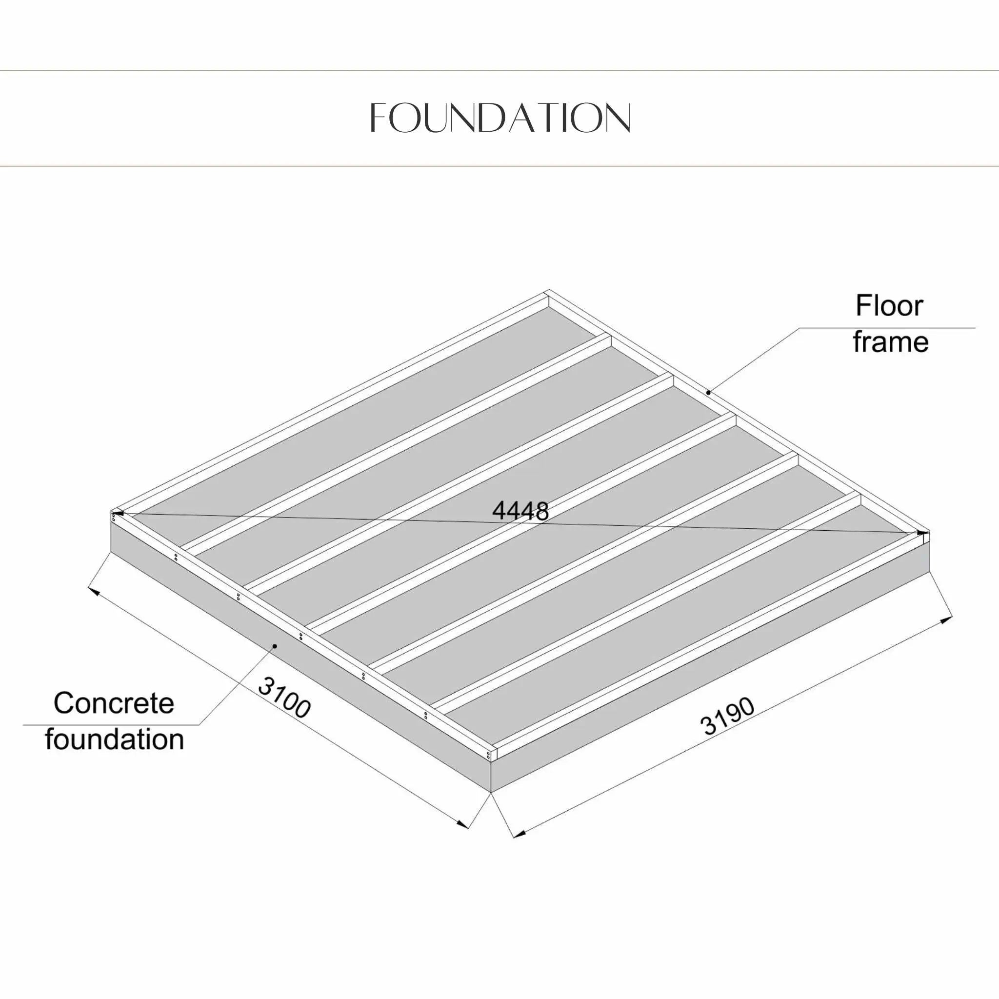 Foundation Layout Plan for Modular Garden Cube