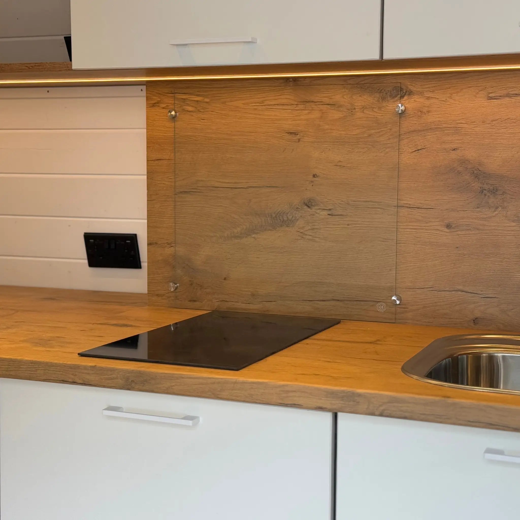 Induction Hob and Wooden Worktop in Hobbit Pod Kitchen