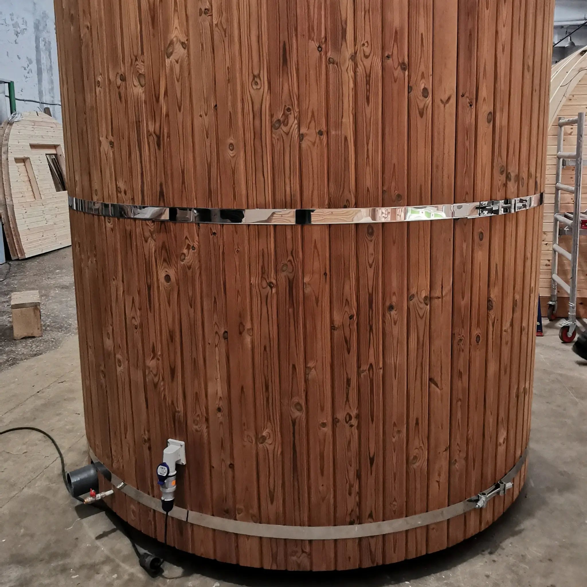 Exterior commando power socket positioned near the base of The Washwood Barrel.