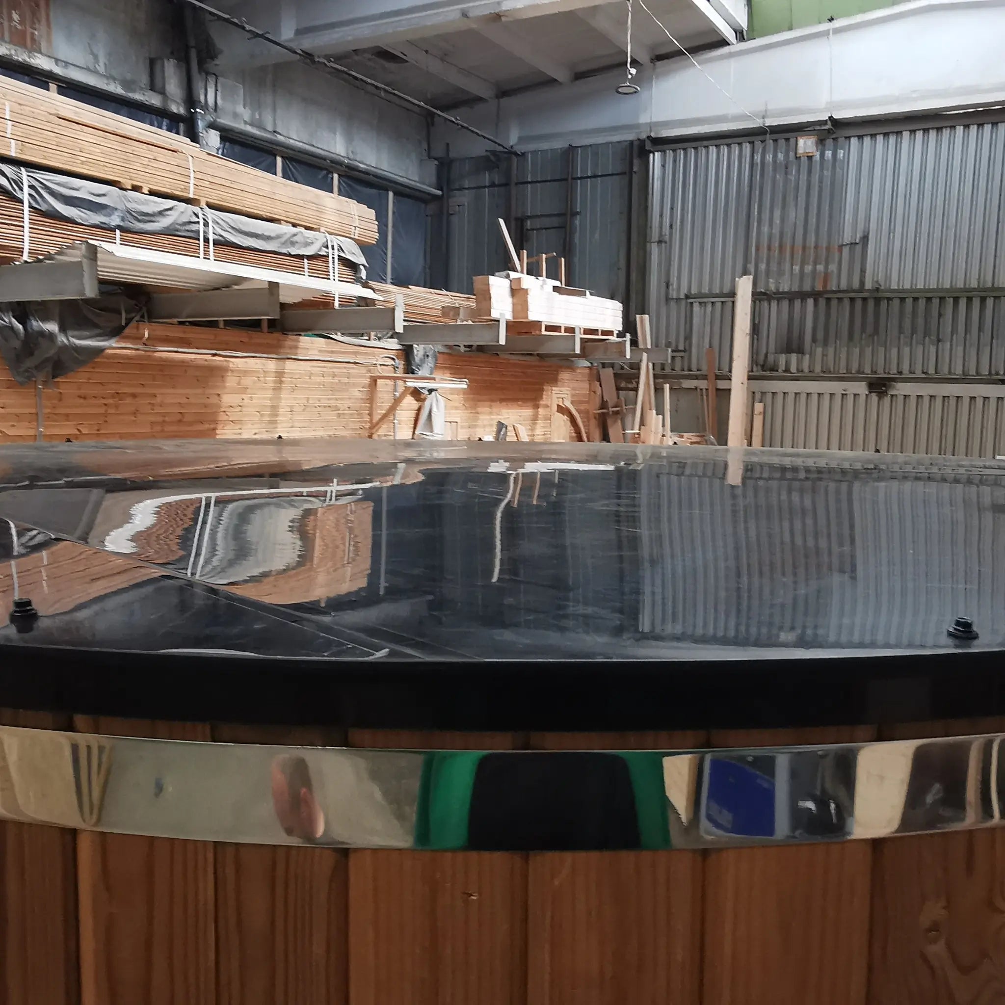 Top view of the Washwood Barrel roof with durable waterproof finish