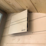 Integrated bathroom ventilation system inside Dual Halfmoon luxury glamping pod