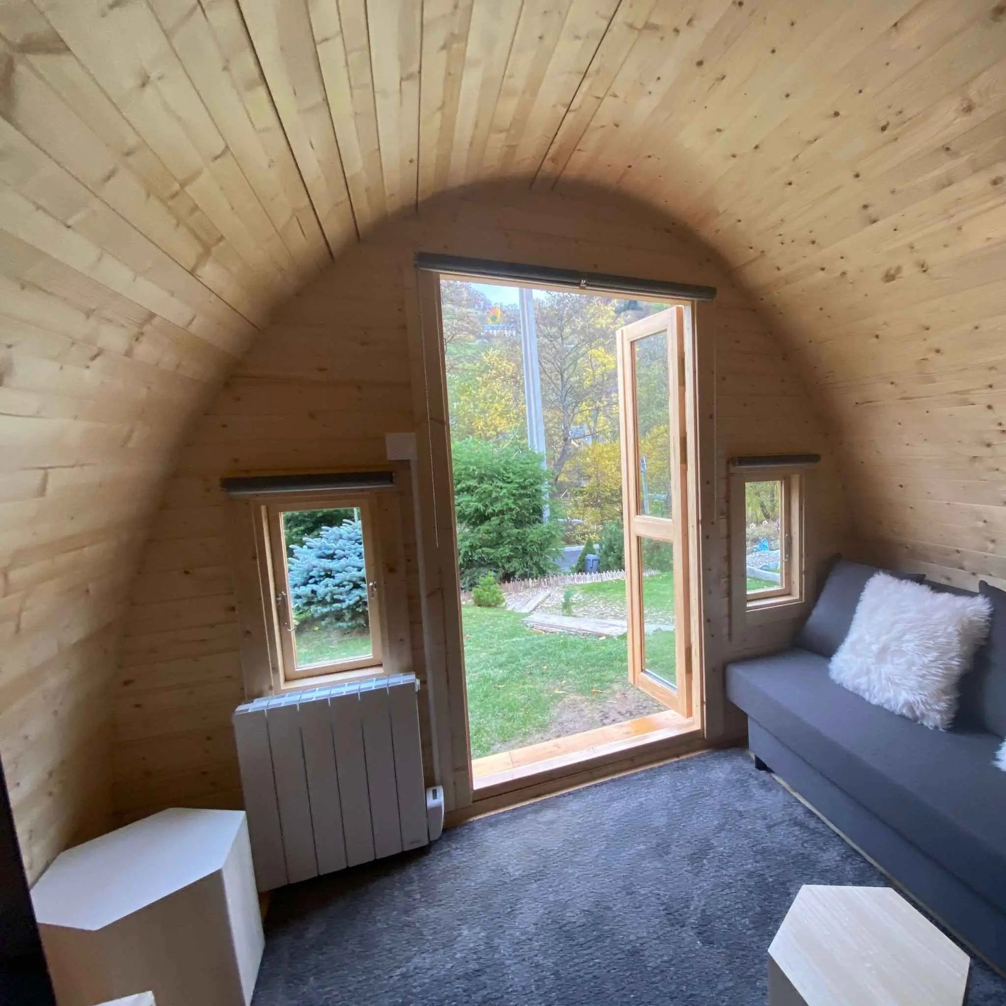 Wooden internal doors in Twilight Pod