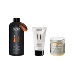 Warm Cabin Ritual set with tar sauna scent, Arctic pine sauna honey and coconut cocoa scrub salt