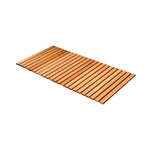 Heat treated alder wooden slatted floor mat for sauna and bathroom on white background