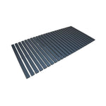 Dark grey treated alder wooden slatted floor mat for sauna and bathroom on white background