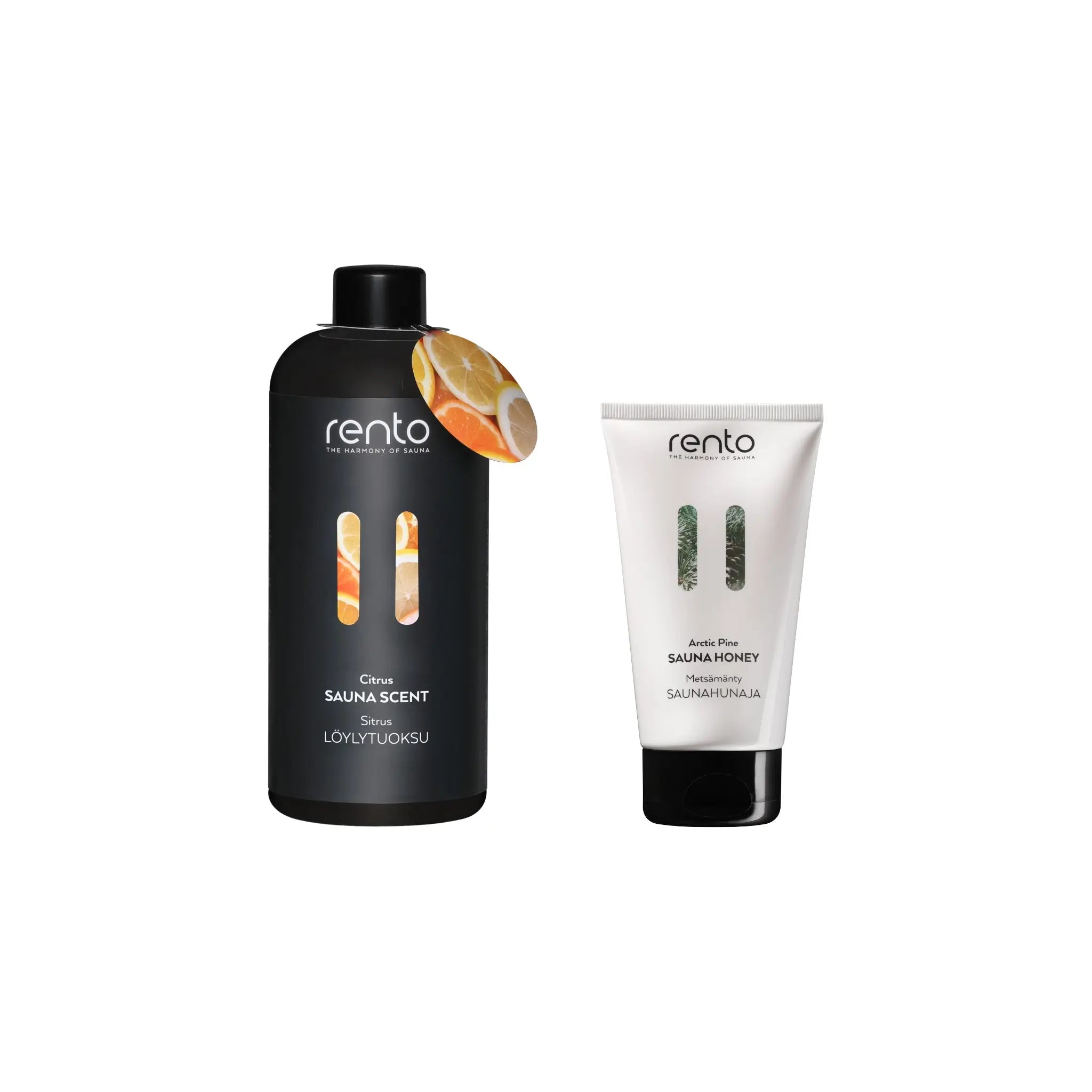 Woodland Pine sauna ritual with Citrus sauna scent and Arctic Pine sauna honey